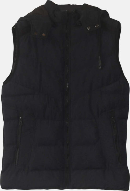Gilet Piumino Smanicato con Cappuccio Blu Imbottito da Uomo con Tasche e Zip Slim Fit art. 51265 gile' uomo L'Orchidea - Siderno, Commerciovirtuoso.it