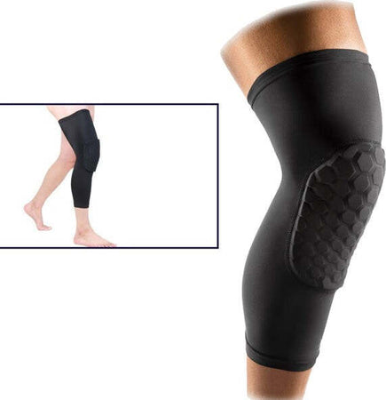 Ginocchiera-Elastica-Con-Protezione-Hex-9mm-Paracolpi-Sport-Compressione-Nero