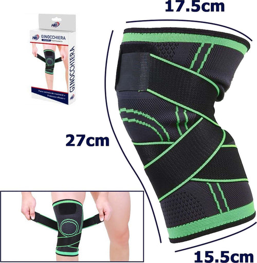 Ginocchiera Fascia Elastica Anallergica Lavabile Per Traumi Fitness Sport Verde Tutori Ortopedici Trade Shop italia - Napoli, Commerciovirtuoso.it