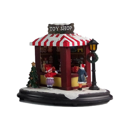 Negozi illuminati con led multicolor decorazione per villaggio di Natale