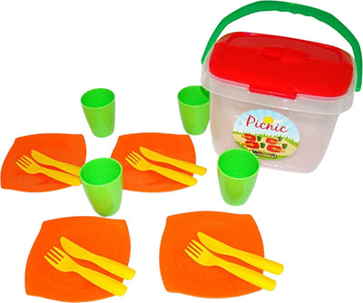 Giocattoli Polesie - Set Servizio Pic-Nic Con Contenitore (17 Pz) 25 X 18 X 18 Cm in Plastica Gioco Educativo per Bambini 1+ Anni Giochi e giocattoli/Giochi d'imitazione e accessori di travestimento/Cucina/Set da tè Liquidator Italia - Nicosia, Commerciovirtuoso.it