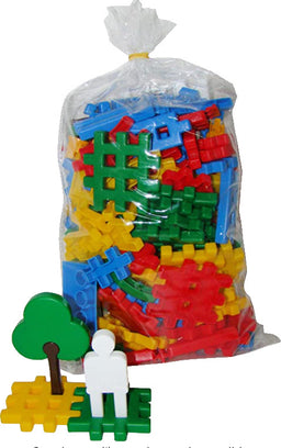 Costruzioni per bambini - Set da 150 pezzi piatti in legno colorato
