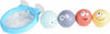 Giocattolo da Bagno Galleggiante Canestro da Basket con 4 Palline per Acqua Piscina per Bambini 12 Mesi +