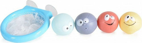 Giocattolo da Bagno Galleggiante Canestro da Basket con 4 Palline per Acqua Piscina per Bambini 12 Mesi +