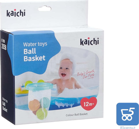 Giocattolo da Bagno Galleggiante Canestro da Basket con 4 Palline per Acqua Piscina per Bambini 12 Mesi +