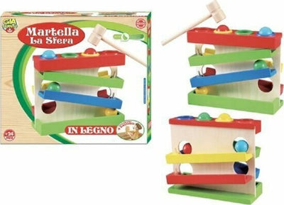 Giocattolo-Gioco-In-Legno-Martello-Martella-La-Sfera-Bambini-Infanzia-+24-Mesi
