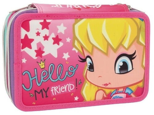 Giochi Preziosi Astuccio Scuola Bambine Hello My Friend! Astuccio Triplo Pinypon 3 Scomparti E 3 Zip