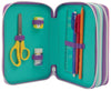 Giochi preziosi Barbie Astuccio per La Scuola 3 Zip Astuccio Bambine Fantasia Barbie E Unicorno Con 18 Matite, 18 Pennarelli, 1 Temperino, 1 Gomma E Molto Altro