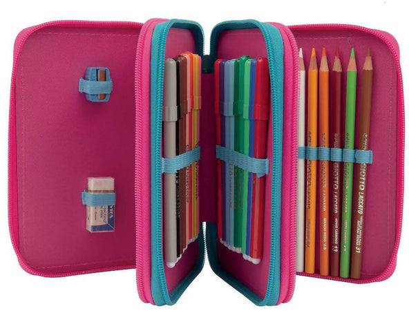 Giochi Preziosi Set Scuola Winx Zaino Organizzato Estensibile Astuccio e Sacca Kit Scuola WN9C5000 Rosa Brillantini Multi Colore Giochi Preziosi