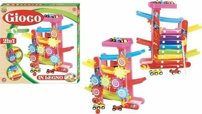 Gioco-2in1-Pista-Macchinine-Xilifono-In-Legno-Giocattolo-Gioco-Musicale-Bambini