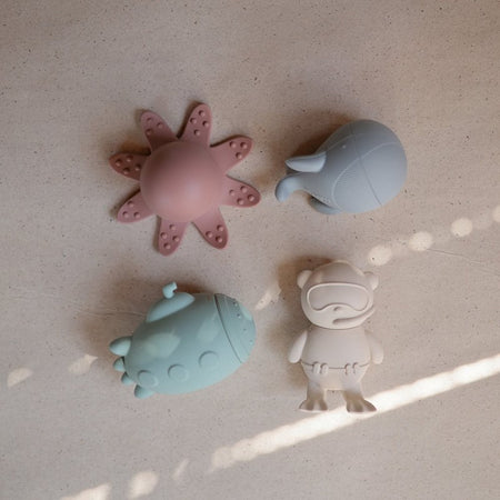 Set 4 Pz Gioco da Bagno Mushie Sea Life