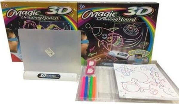 Gioco-Educativo-Lavagna-Magica-3d-Con-Occhiali-E-Pennarelli-Colorati