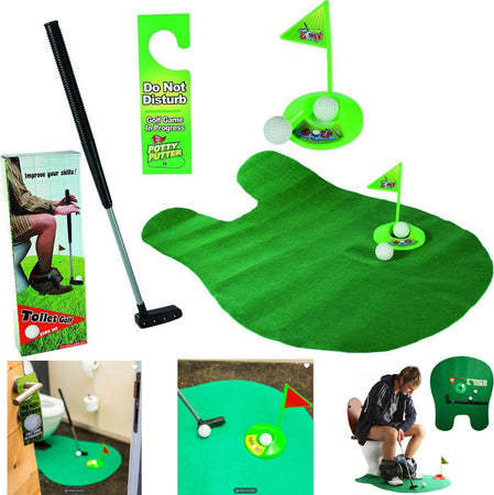 Gioco Golf Per Toilette Wc Bagno Gabinetto 6 Accessori Con Mazza Da 62cm Giochi Sport e tempo libero/Sport/Golf/Attrezzatura da allenamento/Tappetini con buche Trade Shop italia - Napoli, Commerciovirtuoso.it