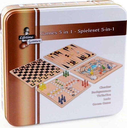 GIOCO IN LEGNO DA TAVOLO 5IN1 IN SCATOLA LATTA LUDO MILL TIC TAC GIOCO OCA Giochi e giocattoli/Giochi da tavola di società e accessori/Giochi da tavolo/Giochi di società Trade Shop italia - Napoli, Commerciovirtuoso.it