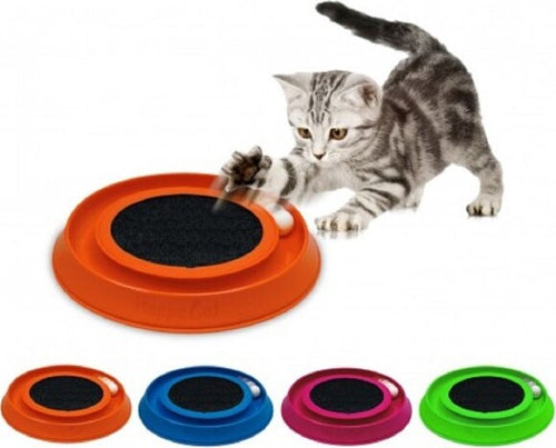 Gioco-Interattivo-Con-Tira-Graffi-Per-Gatti-Happy-Cat-Made-In-Italy-ø-35-Cm