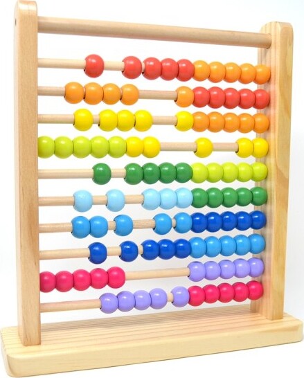 Gioco-Pallottoliere-Abaco-Classico-Con-Telaio-Legno-10-Righe-Palline-Per-Bambini