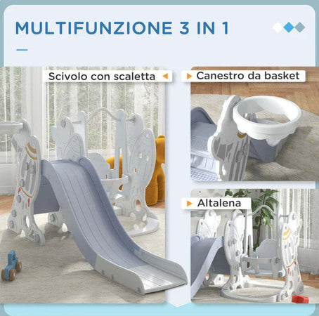 Gioco-per-Bambini-18-48-Mesi,-Set-3-in-1-in-Plastica-con-Altalena,-Scivolo-e-Canestro,-150x185x92-cm-SD9331-038V00GYSD9