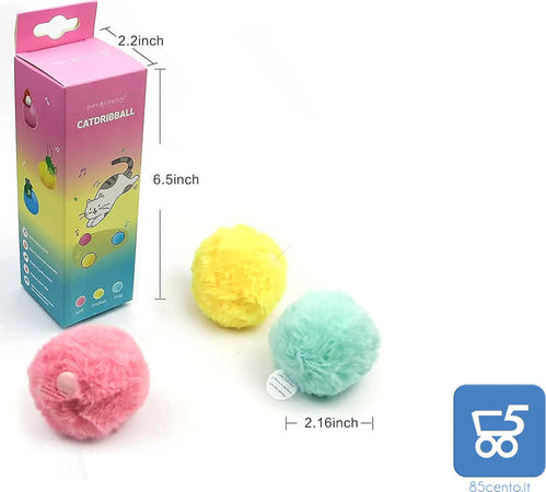Gioco per Gatti 3 Palline di Peluche Morbide e Interattive con 3 Suoni Realistici per Animali Domestici Stimolano l'istinto