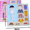 Gioco-Puzzle-In-Legno-Creativo-Vestire-Vestiti-Bambino-Bambina