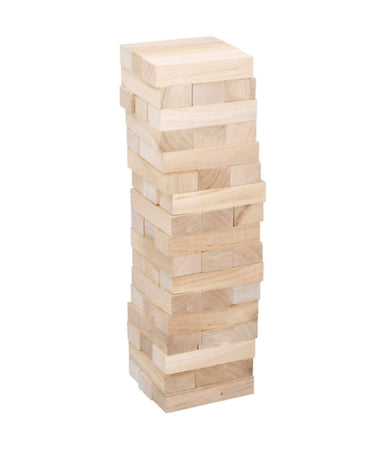 Gioco Societa' Da Tavolo Jenga Torre Legno 28x8cm 57 Mattoncini Giochi Abilita'