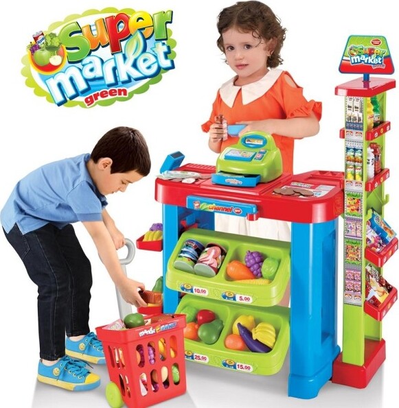 Gioco Supermarket Negozio Per Bambini Con Registratore Di Cassa E