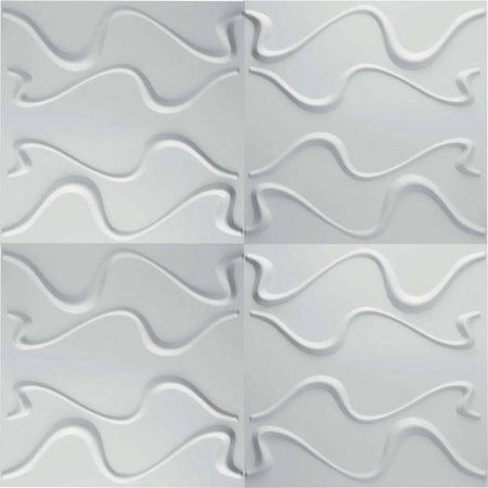 €1,99 Pannello in fibra naturale a parete 3D, rivestimento di lusso 3D 50X50cm BIANCO verniciabile CURVE Eternal Parquet