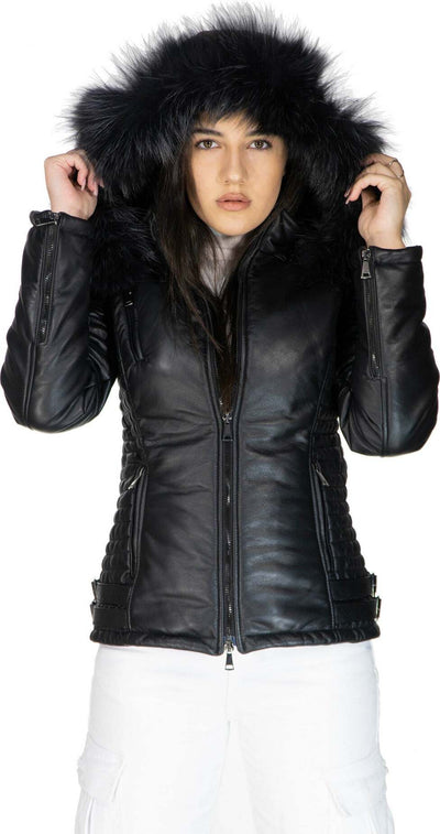 Giorgia---Piumino-Donna-Nero-in-vera-pelle