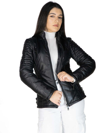 Giorgia---Piumino-Donna-Nero-in-vera-pelle