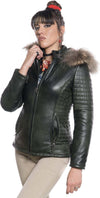 Giorgia---Piumino-Donna-Verde-in-vera-pelle