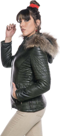 Giorgia---Piumino-Donna-Verde-in-vera-pelle