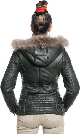 Giorgia---Piumino-Donna-Verde-in-vera-pelle