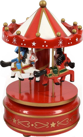 Giostra Carosello con Cavallucci per villaggio di Natale con meccanismo a corda Casa e cucina/Decorazioni per interni/Addobbi e decorazioni per ricorrenze/Decorazioni natalizie/Oggettistica MagiediNatale.it - Altamura, Commerciovirtuoso.it