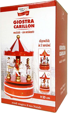 Giostra Carosello con Cavallucci per villaggio di Natale con meccanismo a corda Casa e cucina/Decorazioni per interni/Addobbi e decorazioni per ricorrenze/Decorazioni natalizie/Oggettistica MagiediNatale.it - Altamura, Commerciovirtuoso.it
