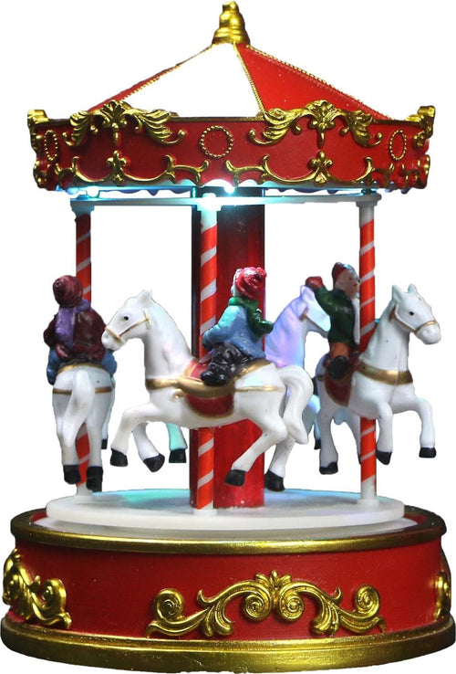 Giostra per villaggio di natale carosello con bambini su cavallo e musiche h 22 cm Casa e cucina/Decorazioni per interni/Addobbi e decorazioni per ricorrenze/Decorazioni natalizie/Oggettistica MagiediNatale.it - Altamura, Commerciovirtuoso.it