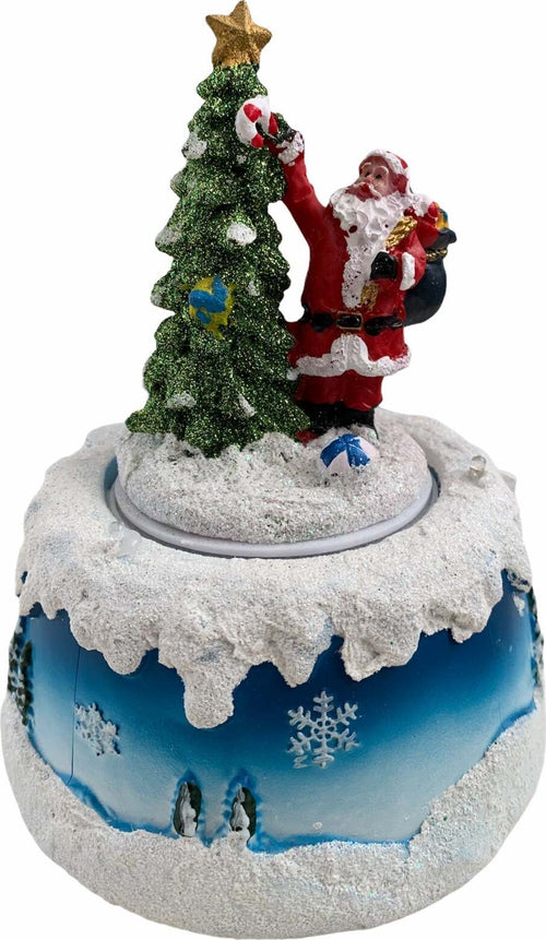 Giostrina Carillon con Babbo Natale h 17 cm con movimenti, luci e musica. Casa e cucina/Decorazioni per interni/Addobbi e decorazioni per ricorrenze/Decorazioni natalizie/Neve artificiale MagiediNatale.it - Altamura, Commerciovirtuoso.it