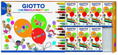 Giotto Mini Pencils Party Gifts 10 Astucci Regalo Da 6 Mini Matite Colorate Per Bambini