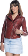 Giselle---Chiodo-Donna-Bordeaux-in-vera-pelle