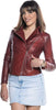 Giselle---Chiodo-Donna-Bordeaux-in-vera-pelle