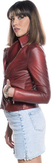 Giselle---Chiodo-Donna-Bordeaux-in-vera-pelle