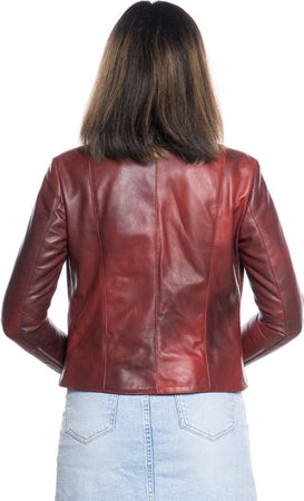 Giselle---Chiodo-Donna-Bordeaux-in-vera-pelle