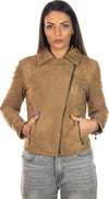 Giselle---Chiodo-Donna-Miele-in-vera-pelle-camoscio