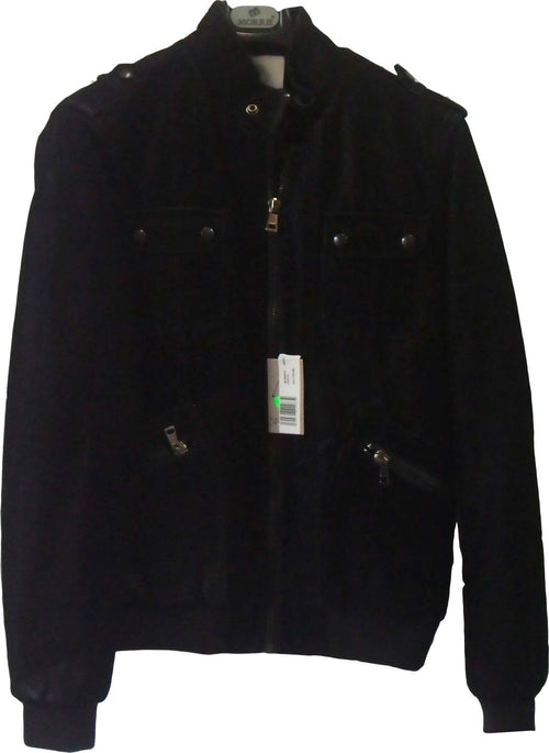 Giubbotto da uomo giacca in tessuto ed ecopelle nera MORRIS art. 21903 giubbino Made in Italy sportivo da uomo giubbino uomo L'Orchidea - Siderno, Commerciovirtuoso.it