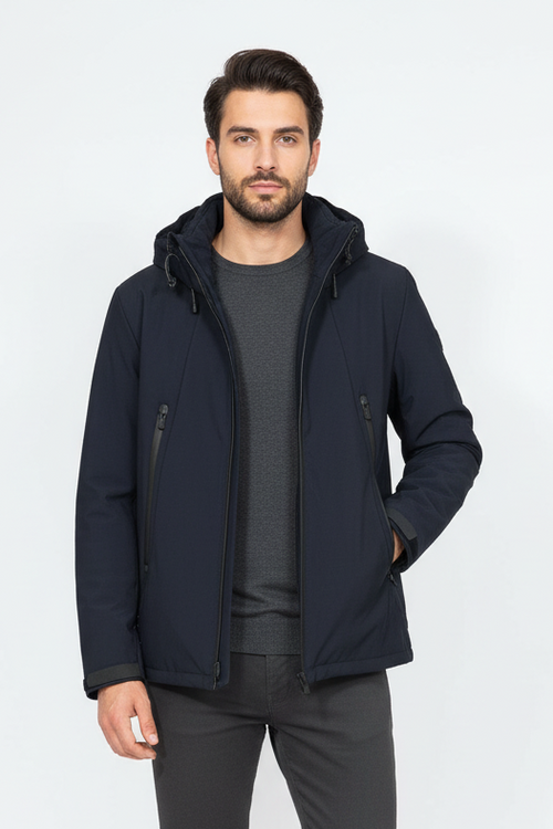 Giubbotto uomo con cappuccio - People of Shibuya - colore  blu