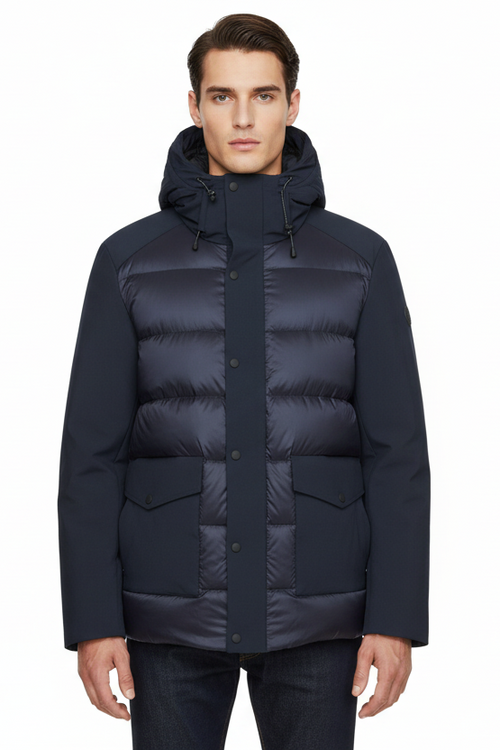 Giubbotto uomo con cappuccio People of Shibuya - colore  blu