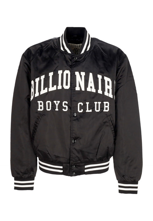 BILLIONAIRE BOYS CLUB Giubbotto Bomber Uomo College Satin Bomber Jacket Black da uomo