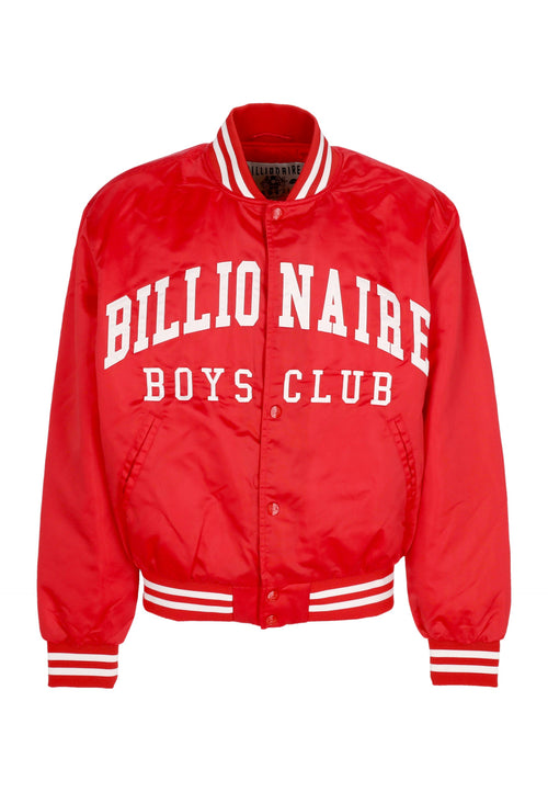 BILLIONAIRE BOYS CLUB Giubbotto Bomber Uomo College Satin Bomber Jacket Red da uomo