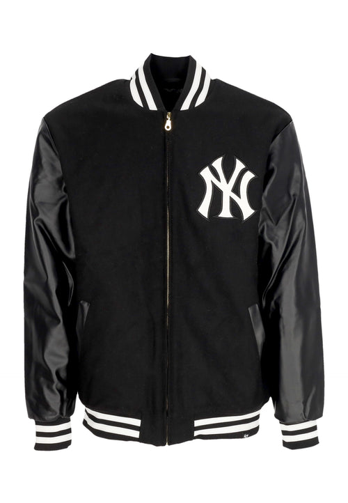 47 BRAND Giubbotto Bomber Uomo Mlb Wool Zip Up Neyyan Jet Black da uomo