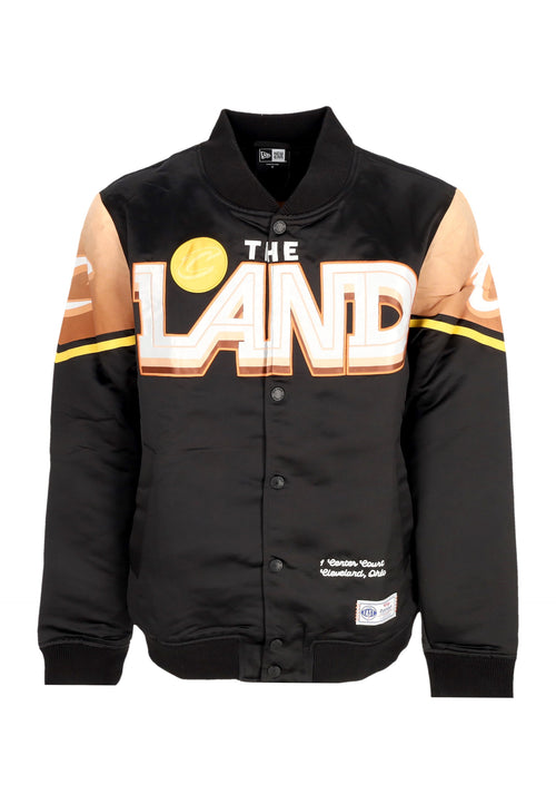 NEW ERA Giubbotto Bomber Uomo Nba Ce Snap Satin Jacket Clecav Black/original Team Colors da uomo