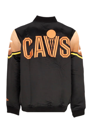 NEW ERA Giubbotto Bomber Uomo Nba Ce Snap Satin Jacket Clecav Black/original Team Colors da uomo
