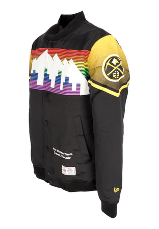 NEW ERA Giubbotto Bomber Uomo Nba Ce Snap Satin Jacket Dennug Black/original Team Colors da uomo